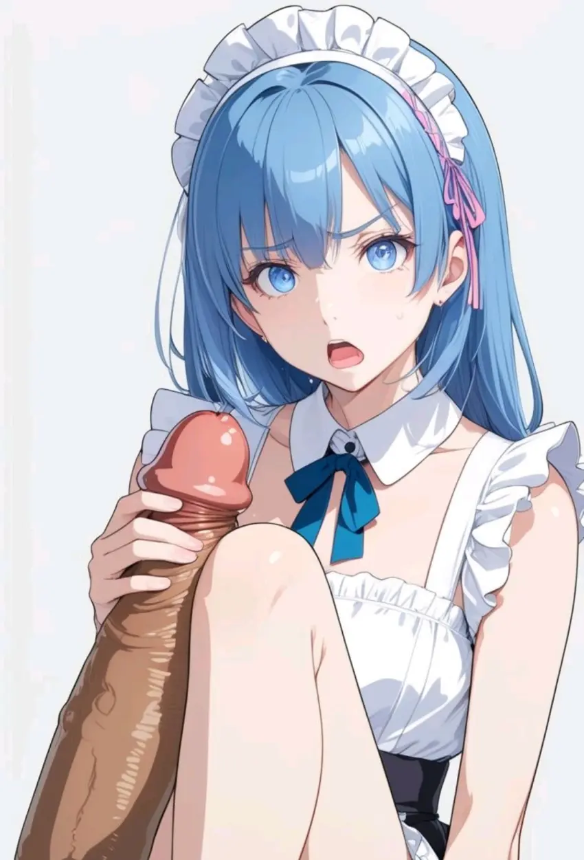 Image female,blue_eyes,blue_hair,penis,ai_generated,tagme,cock,dick,disgusted,disgusted_expression,disgusted_face,humiliation,maid,maid_outfit,maid_uniform,myaim,re:zero_kara_hajimeru_isekai_seikatsu,rem_(re:zero)