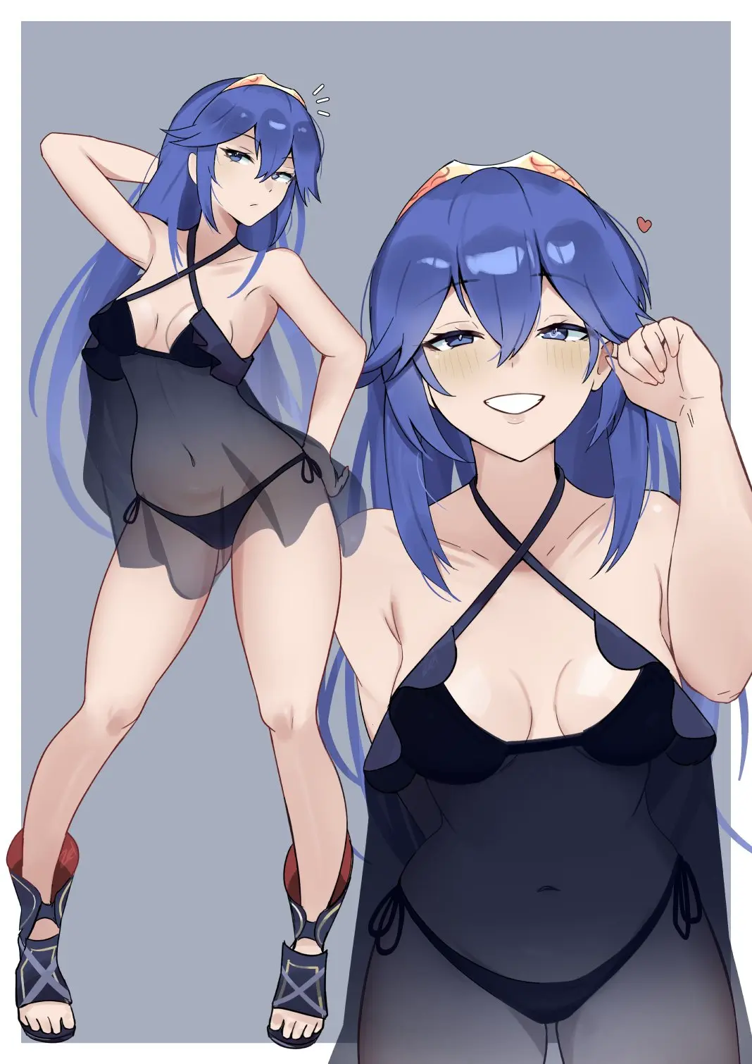 Image breasts,female,female_only,solo,blue_eyes,blue_hair,swimsuit,nintendo,official_alternate_costume,alternate_costume,blue_bikini,blue_swimsuit,fire_emblem,fire_emblem_awakening,lucina_(fire_emblem),fire_emblem_heroes,zet_(twt_zet)