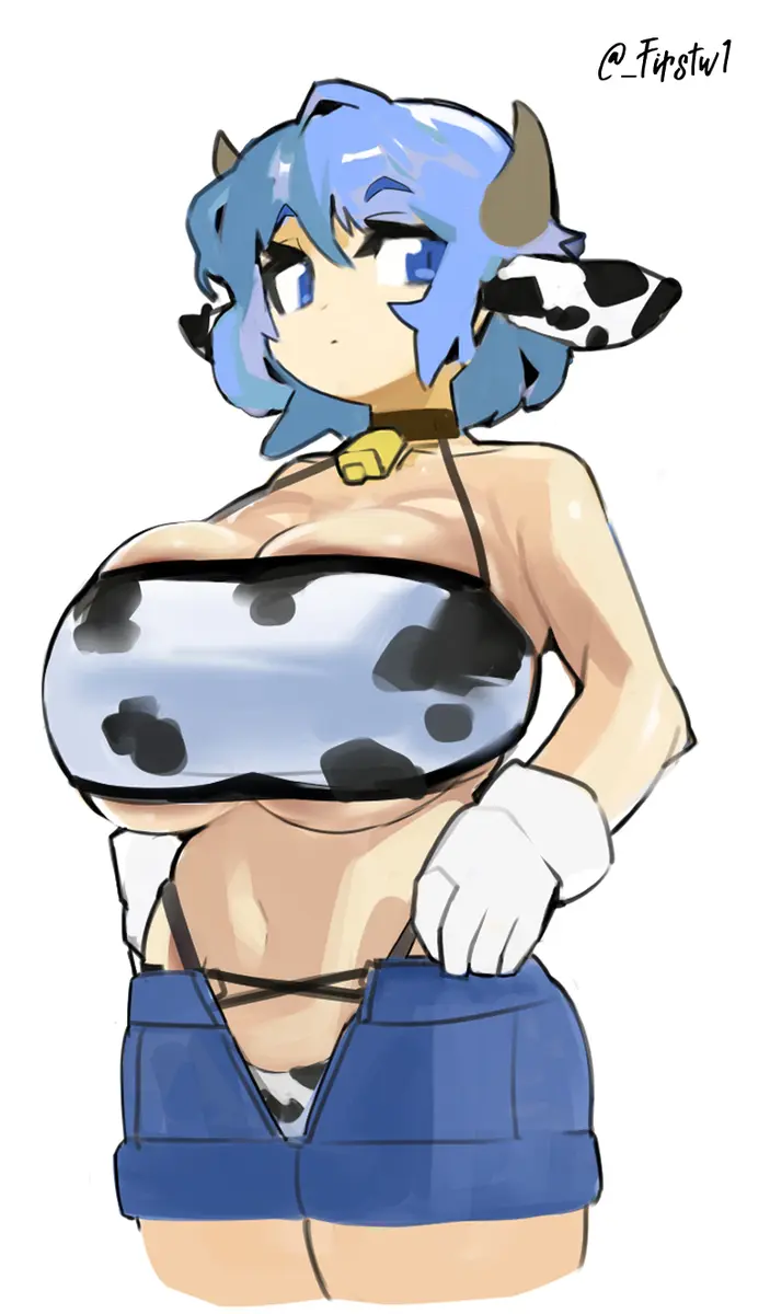 Image 1girls,big_breasts,breasts,female,white_background,colored,horns,color,monster_girl,firstw1