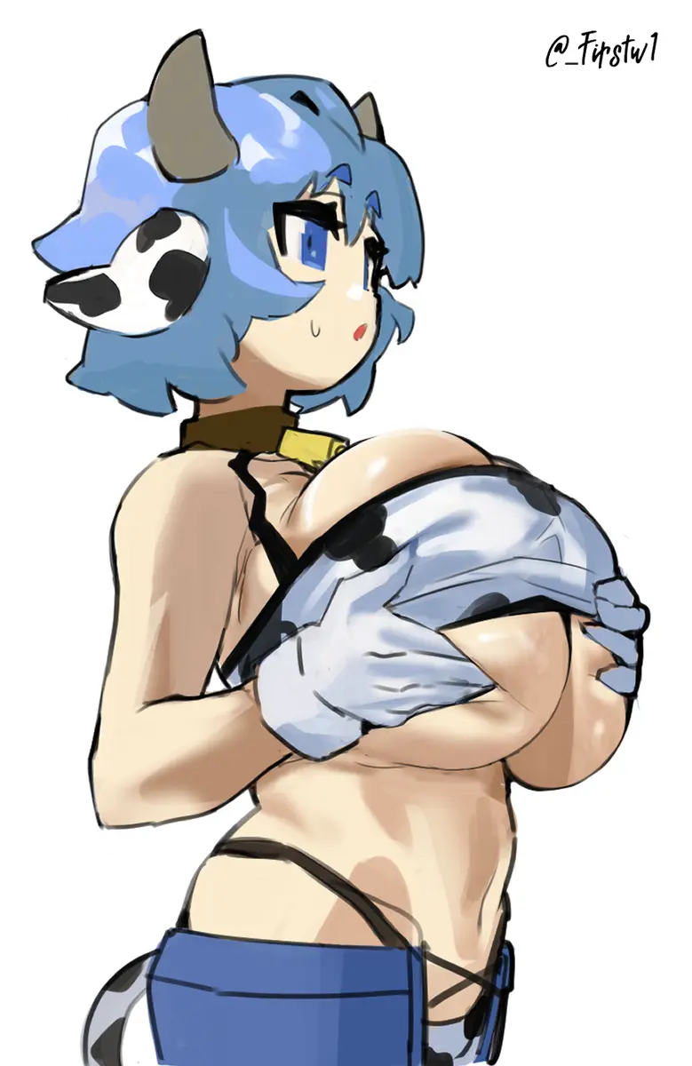 Image 1girls,big_breasts,breasts,female,white_background,colored,horns,color,monster_girl,firstw1