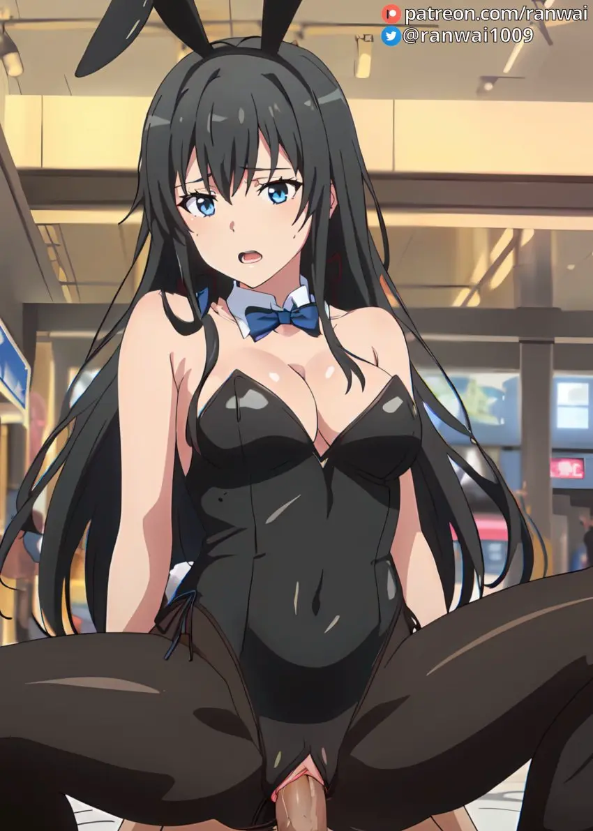 Image female,pussy,sex,uncensored,ai_generated,cowgirl_position,stable_diffusion,vaginal_penetration,bunny_girl,bunnysuit,bondage,anime,ranwai,my_teen_romantic_comedy_snafu,yukinoshita_yukino
