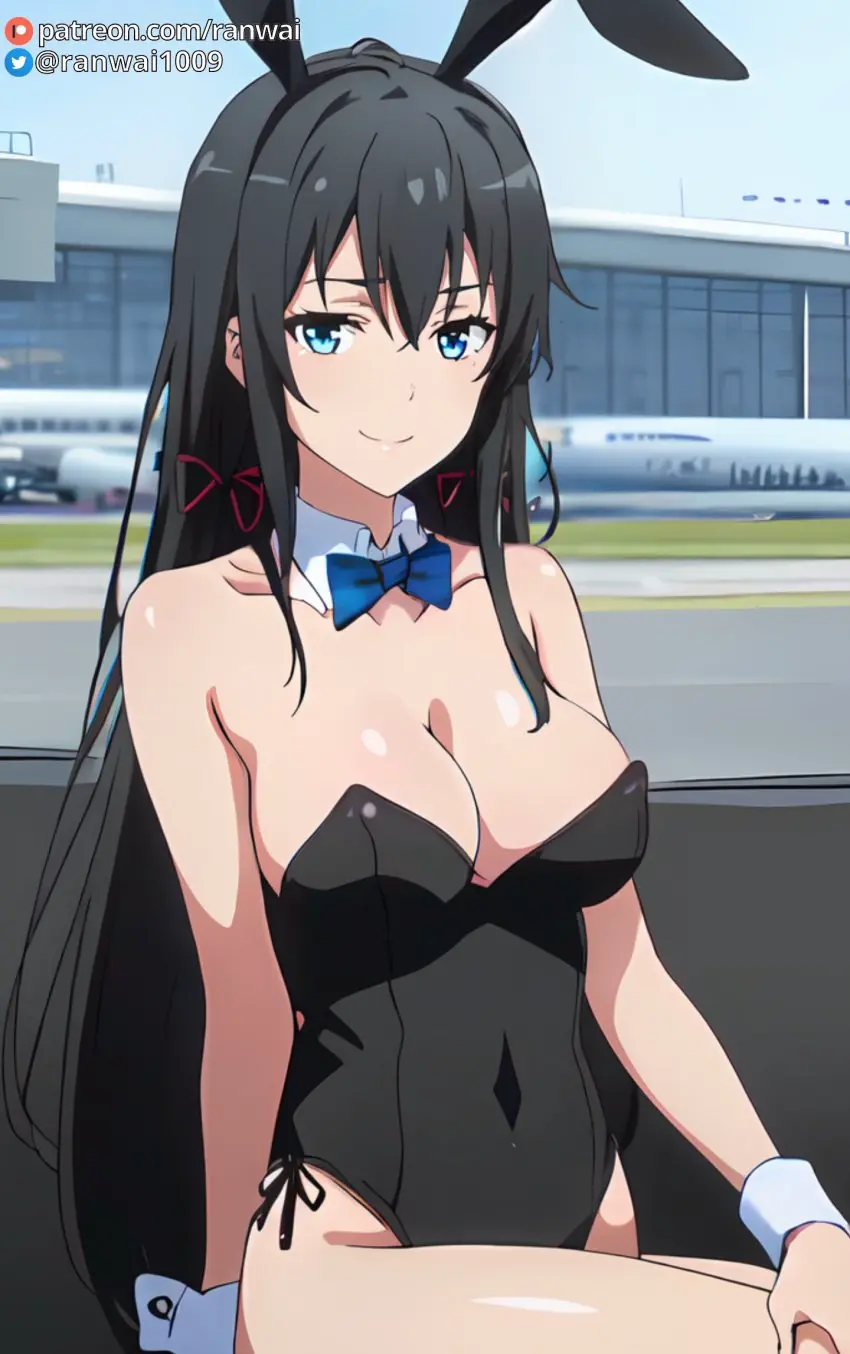 Image female,ai_generated,stable_diffusion,sitting,bunny_girl,bunnysuit,anime,ranwai,my_teen_romantic_comedy_snafu,yukinoshita_yukino