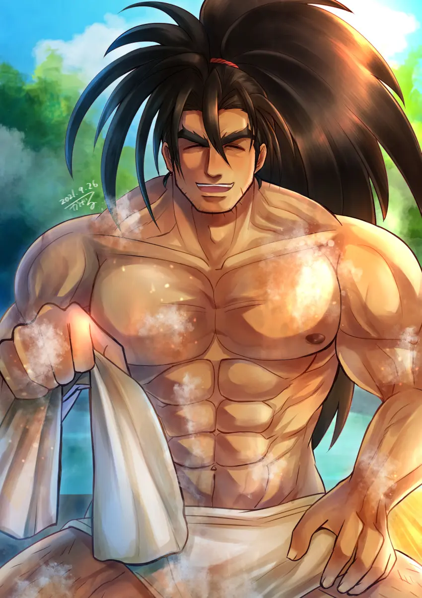 Image blush,hi_res,highres,nipples,1boy,male,muscular,muscular_male,male_only,yaoi,bara,haohmaru,male_nipples,samurai_shodown,2022,mofnyan