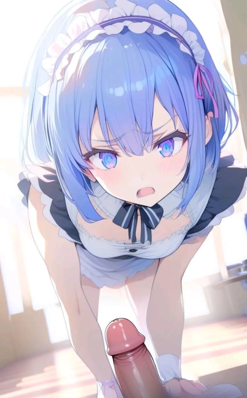 Image female,blue_eyes,blue_hair,penis,ai_generated,tagme,cock,dick,disgusted,disgusted_expression,disgusted_face,humiliation,maid,maid_outfit,maid_uniform,myaim,re:zero_kara_hajimeru_isekai_seikatsu,rem_(re:zero)