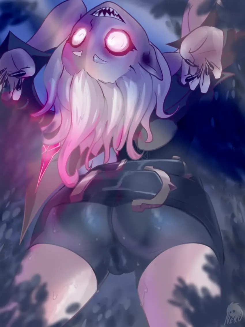 Image 1girls,clothing,female,hi_res,light-skinned_female,light_skin,looking_at_viewer,open_mouth,smile,solo,white_hair,sweat,ass,big_butt,looking_back,thick_thighs,humanoid,multicolored_hair,two_tone_hair,wide_hips,eyelashes,open_smile,teeth,hair,pink_hair,pink_eyes,pointy_ears,pale_skin,sweatdrop,head_thrown_back,glowing_eyes,night,sharp_teeth,vampire,bodily_fluids,rear_view,skinsuit,tight_clothing,bodysuit,league_of_legends,plant,briar_(league_of_legends),colored_nails,humanoid_pointy_ears,looking_back_at_viewer,nails,riot_games,sharp_nails,black_nails,glowing,restraints,flexible,head_back,ner0420,plump_labia,stocks,bike_shorts,camel_toe,creepy,grey_bodysuit,grey_clothing,grey_skinsuit