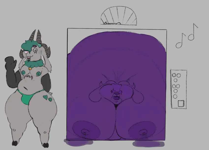 Image big_breasts,breasts,female,thick_thighs,wide_hips,huge_breasts,lactating,lactation,bulge,blueberry_inflation,spherical_inflation,elevator,sunken_head,widestlamb