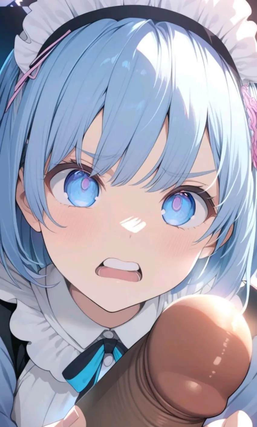 Image female,blue_eyes,blue_hair,penis,ai_generated,tagme,cock,dick,disgusted,disgusted_expression,disgusted_face,humiliation,maid,maid_outfit,maid_uniform,myaim,re:zero_kara_hajimeru_isekai_seikatsu,rem_(re:zero)