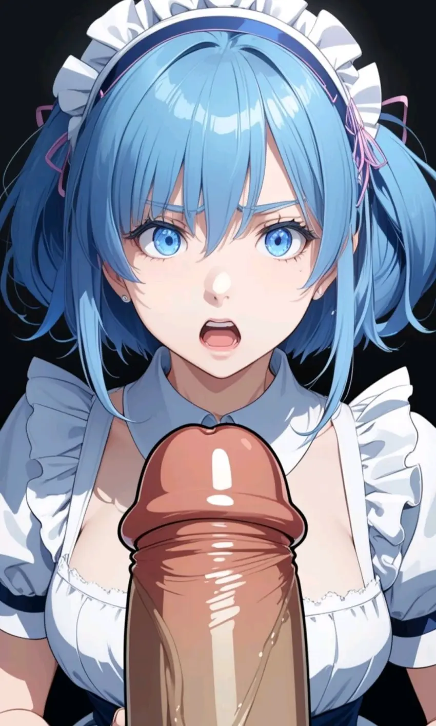 Image female,blue_eyes,blue_hair,penis,ai_generated,tagme,cock,dick,disgusted,disgusted_expression,disgusted_face,humiliation,maid,maid_outfit,maid_uniform,myaim,re:zero_kara_hajimeru_isekai_seikatsu,rem_(re:zero)