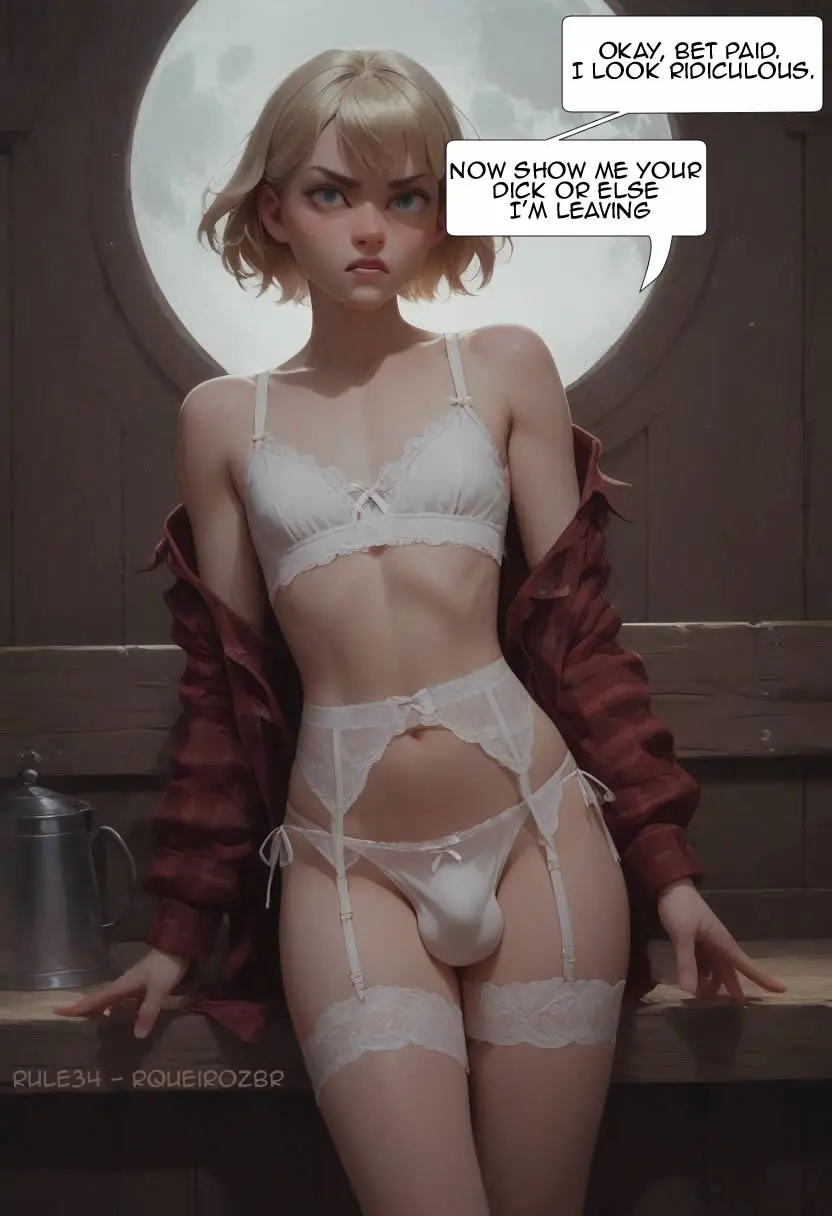 Image male,penis,short_hair,bra,panties,futanari,intersex,ai_generated,femboy,lingerie,blonde_hair,slim,stockings,1femboy,angry,angry_face,garter_belt,undressing,bulge_through_clothing,artificial_intelligence,blonde_femboy,rqueirozbr