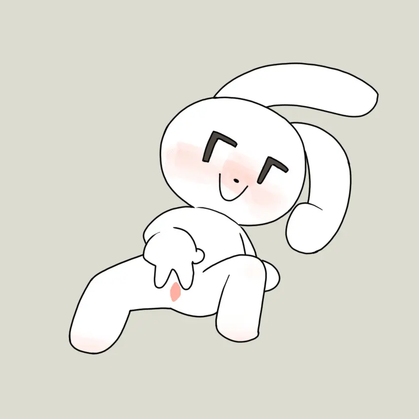 Image blush,female,hi_res,smile,solo,pussy,anthro,spread_pussy,spreading,sitting,inviting,presenting,fur,genitals,mammal,white_body,female_anthro,white_fur,lagomorph,leporid,my_number_mascot,rabbit,white_ears,white_pussy,presenting_pussy,chibi,pink_blush,pink_inner_pussy,kumahachl,hand_on_own_pussy,hand_on_pussy,looking_aside