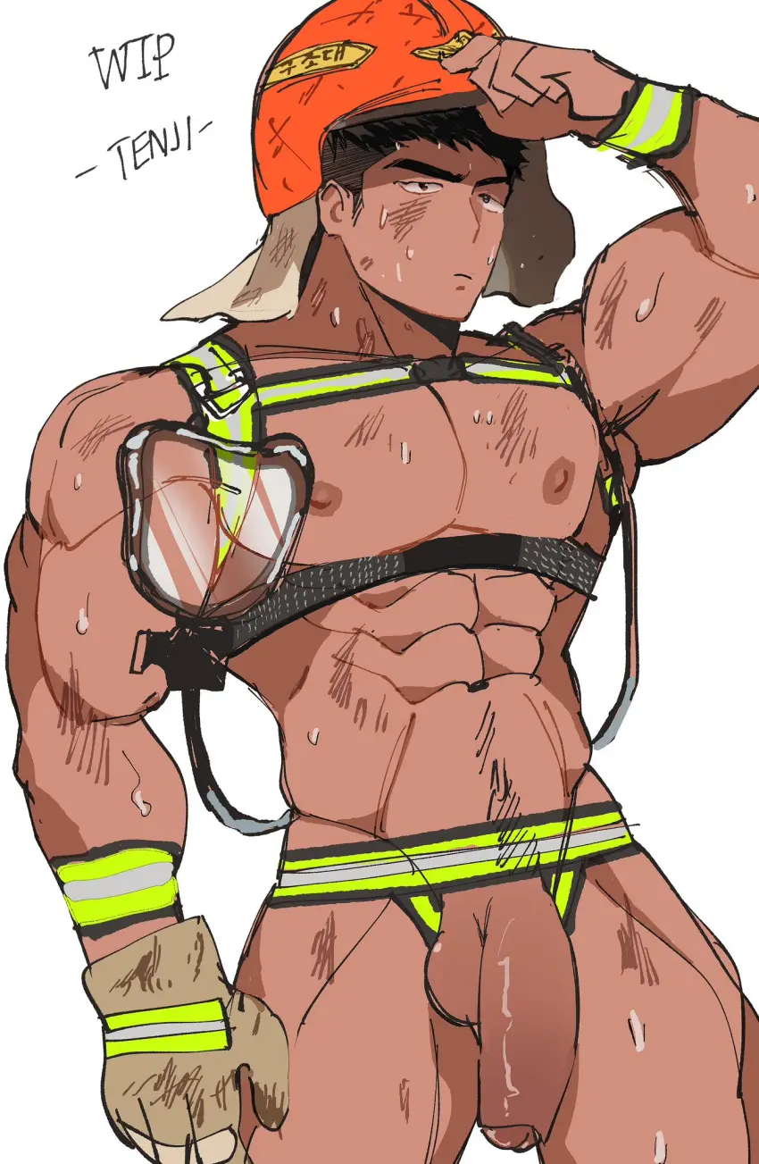 Image hi_res,highres,nipples,solo,1boy,male,penis,sweat,big_penis,muscular,muscular_male,male_only,yaoi,balls,completely_nude,bara,male_nipples,big_balls,completely_nude_male,flaccid,sweating,2024,solo_male,ten_g89,tenji_(ten_g89)