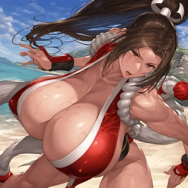 Image breasts,brown_eyes,female,large_breasts,thick_thighs,thighs,ponytail,athletic,ai_generated,huge_breasts,breasts_bigger_than_head,gigantic_breasts,massive_breasts,bigger_female,squatting,athletic_female,kunoichi,king_of_fighters,plusmolfa,brunette_hair,bare_legs,fatal_fury,mai_shiranui,snk,thick_female