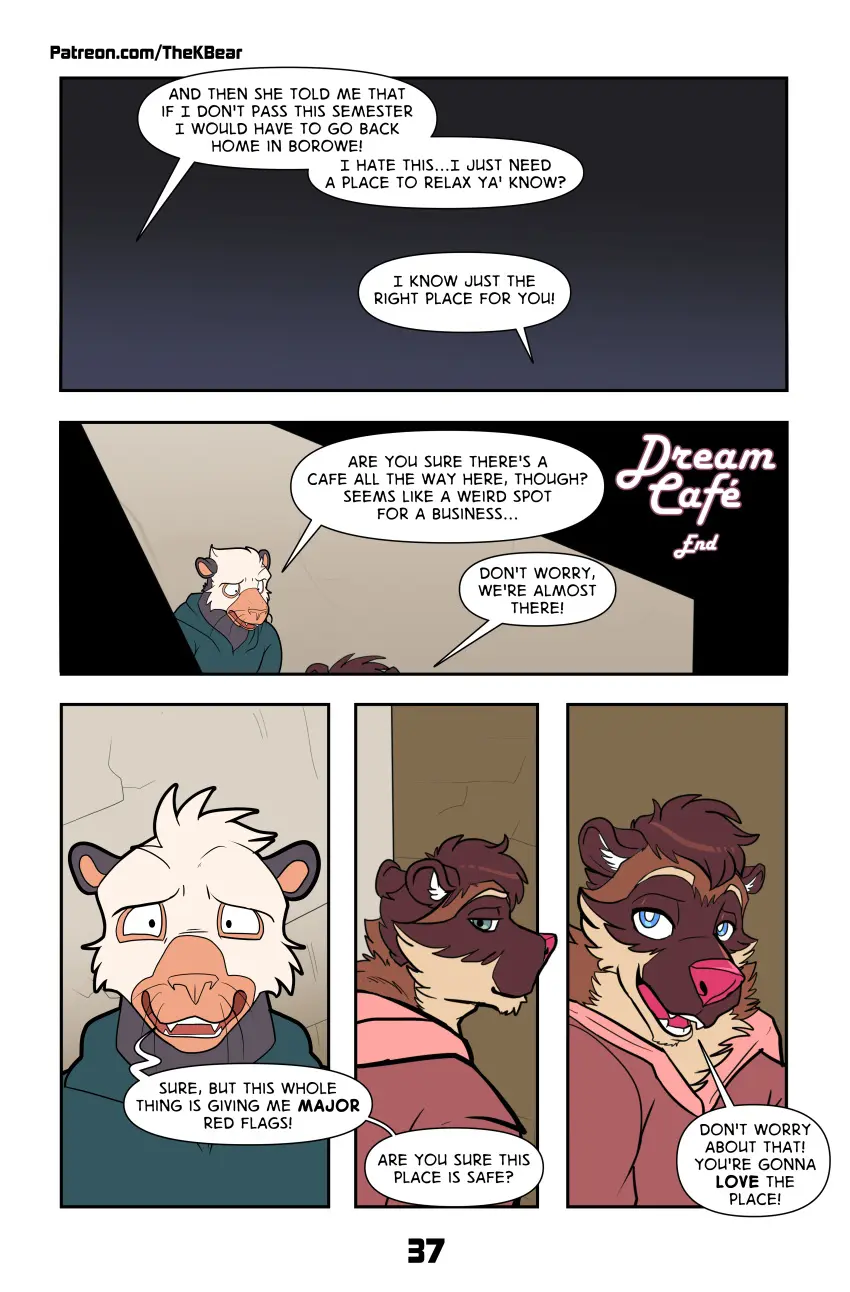 Image hi_res,male,anthro,absurd_res,comic,slightly_chubby,canid,canine,mammal,dialogue_box,tanuki,speech_bubble,slightly_chubby_anthro,raccoon_dog,page_number,abstract_background,american_opossum,cheriol_casserole_(thekbear),comet_stars,marsupial,page_37,slightly_chubby_male,thekinkybear,virginia_opossum