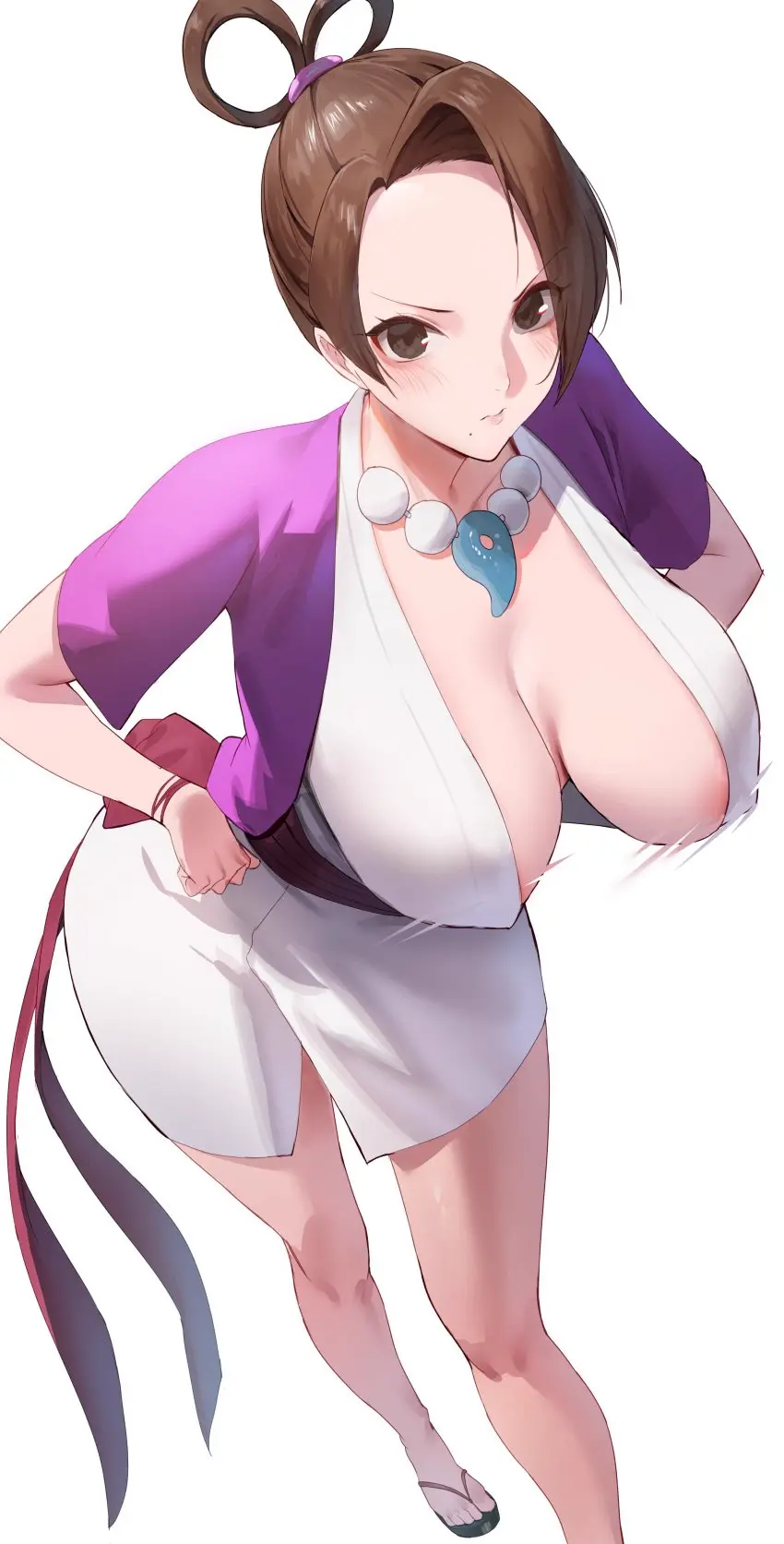Image 1girls,big_breasts,breasts,female,female_only,hi_res,highres,large_breasts,light-skinned_female,light_skin,looking_at_viewer,solo,female_focus,wide_hips,cleavage,huge_breasts,2d,absurd_res,slim_waist,sandals,gyakuten_saiban,mia_fey,pearl_fey,rororo,zouri