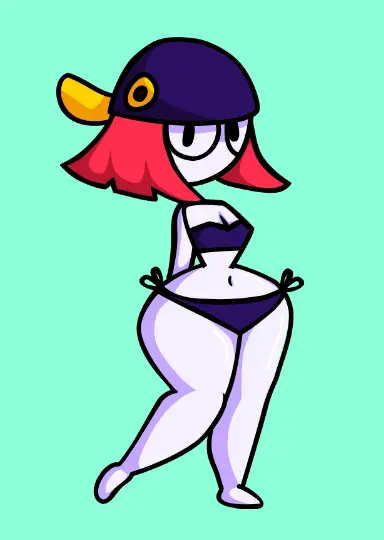 Image 1girls,female,female_only,solo,red_hair,bikini,hat,white_skin,solo_female,black_eyes,fnf,fnf_mod,fnf_mods,friday_night_funkin,friday_night_funkin_,friday_night_funkin_mod,hotline_024,jimmyblob,neckless,nikku_morioka,no_neck,turqoise_background