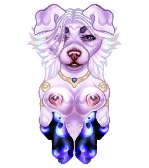Image breasts,female,nipples,blue_eyes,furry,pink_nipples,jewelry,original_character,oc,furry_only,furry_ears,white_fur,puppykye,tits_out,puppy,puppygirl,belly_nipples,doberman,gold_jewelry