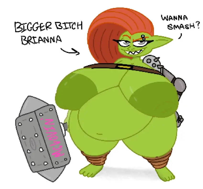Image big_breasts,breasts,female,big_ass,big_butt,seductive,orange_hair,big_nipples,big_thighs,chubby,chubby_female,big_areola,orange_skin,fat,bbw,warrior,theslashfive,bianca,sexually_suggestive
