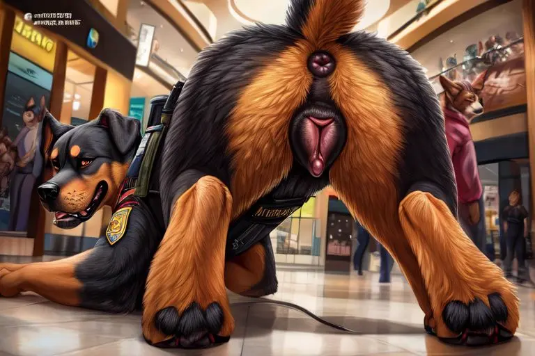 Image female,pussy,ai_generated,anus,feral,feral_only,rottweiler