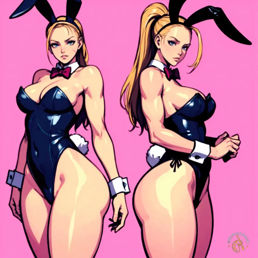 Image female,shy,ai_generated,bunny_girl,bunnysuit,playboy_bunny,capcom,street_fighter,cammy_white,fighting_game