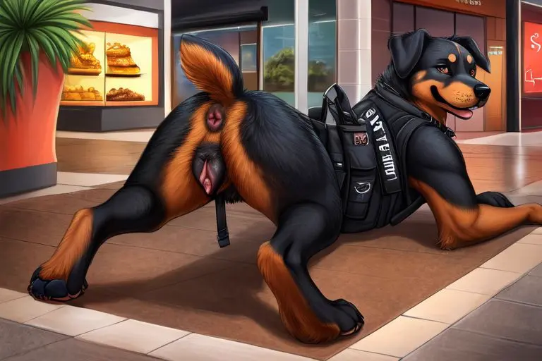 Image female,pussy,ai_generated,anus,feral,feral_only,rottweiler