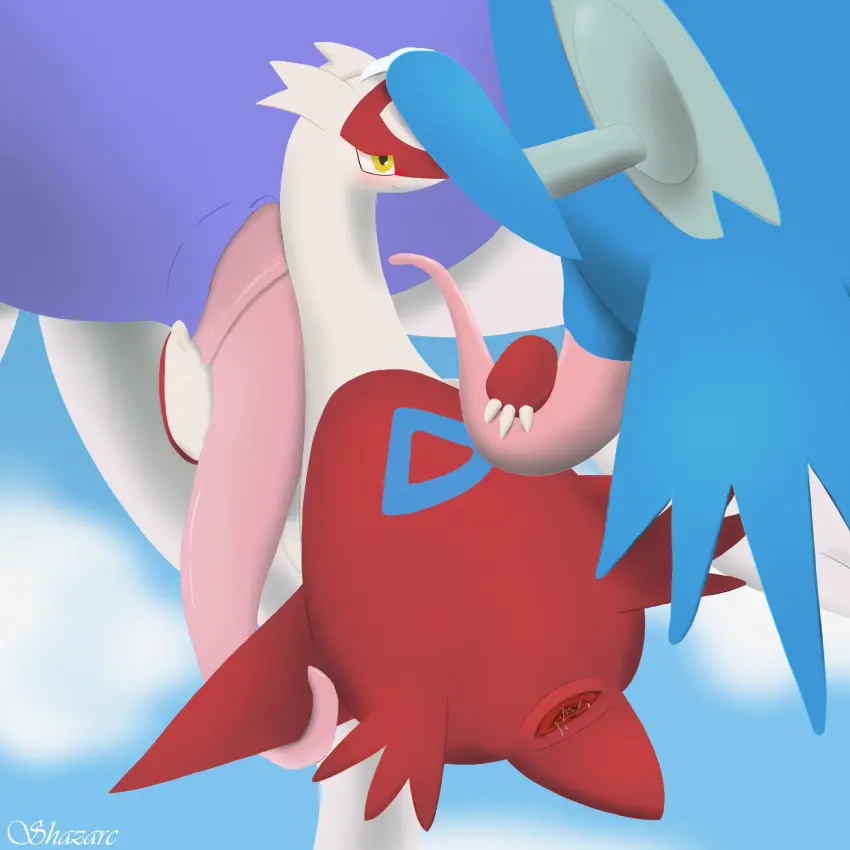 Image blush,female,hi_res,group_sex,male,penis,pokemon,pokemon_(species),tail,threesome,yellow_eyes,big_penis,sex,male/female,size_difference,wings,mythology,nintendo,genital_fluids,handjob,bodily_fluids,genitals,claws,looking_at_another,interspecies,scalie,penile,animal_genitalia,animal_penis,mythological_creature,dragon,mythological_scalie,feral,group,trio,larger_male,touching_penis,long_penis,smaller_female,imminent_sex,generation_3_pokemon,generation_2_pokemon,tapering_penis,3pokemon,cetacean_genitalia,cetacean_penis,cloaca,cloaca_juice,double_handjob,latias,latios,legendary_pokemon,lugia,petting,petting_head,pokemon_only,shazarc
