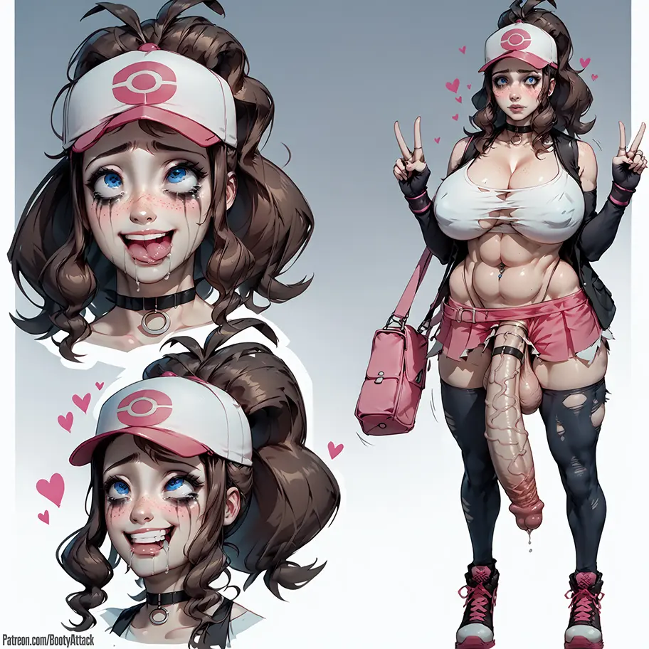 Image solo,pokemon,thighhighs,choker,1futa,futanari,intersex,freckles,wide_hips,ai_generated,cleavage,solo_focus,thigh_gap,stable_diffusion,ahe_gao,brown_hair,futa_sans_pussy,solo_futa,runny_makeup,torn_clothes,abs,tomboy,bootyattack,hilda_(pokemon),cock_ring,pick_up_a_pencil,baseball_cap,concept_art,long_gloves,plump_belly,purse