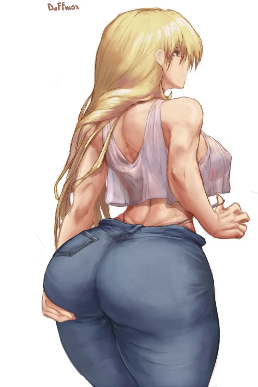 Image 1girls,breasts,brown_eyes,female,female_only,light-skinned_female,light_skin,long_hair,simple_background,white_hair,ass,ass_focus,back_view,jujutsu_kaisen,duffmox,transparent_clothing,yuki_tsukumo