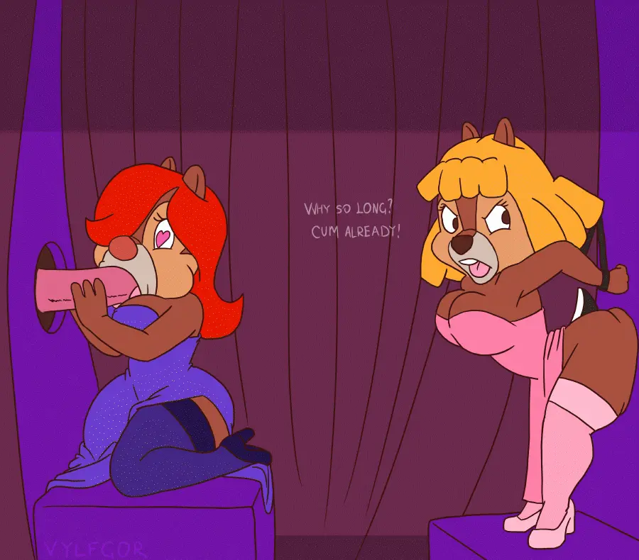 Image big_breasts,breasts,clothed,clothing,female,long_hair,mostly_clothed,male,oral,tongue_out,red_hair,tongue,disney,sex,duo,fellatio,crossdressing,digital_media_(artwork),hair,male/female,anthro,tan_body,text,blonde_hair,stockings,looking_pleasured,penetration,animated,fur,mammal,female_penetrated,male_penetrating,bondage,angry,legwear,2024,white_body,brown_fur,male_penetrating_female,penile,tan_fur,brown_body,white_fur,rule_63,bound,rodent,chipmunk,ground_squirrel,sciurid,chip_'n_dale_rescue_rangers,chip_(disney),dale_(disney),question,tongue_out_blowjob,vylfgor