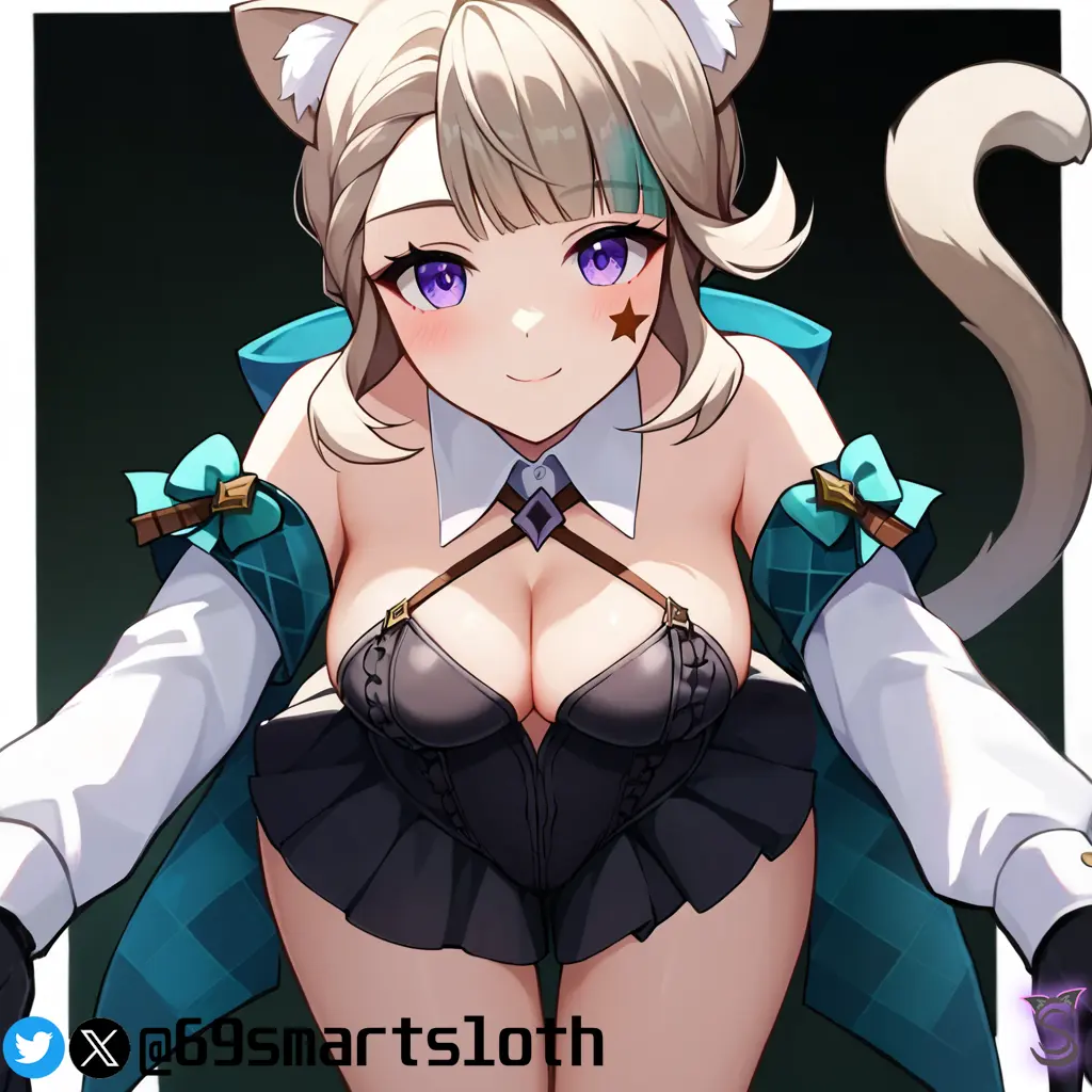 Image 1girls,female,tail,cat_ears,ai_generated,tagme,genshin_impact,lynette_(genshin_impact),smartsloth