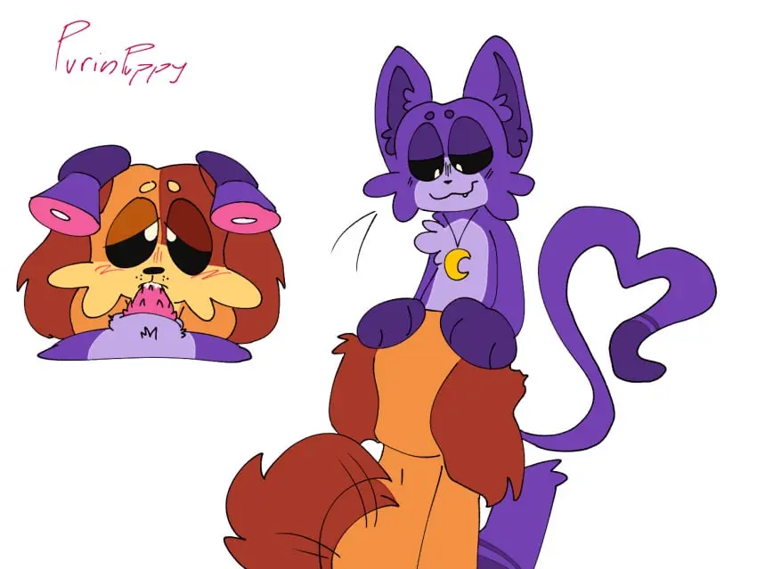 Image male,penis,furry,sex,anthro,purple_fur,purple_skin,tagme,gay,feline,furry_only,anthro_only,no_humans,domestic_cat,anthro_on_anthro,sucking_penis,critters_(poppy_playtime),poppy_playtime,poppy_playtime_(chapter_3),smiling_critters,cat,catnap,catnap_(poppy_playtime),dogday_(poppy_playtime),purinpuppy,redraw