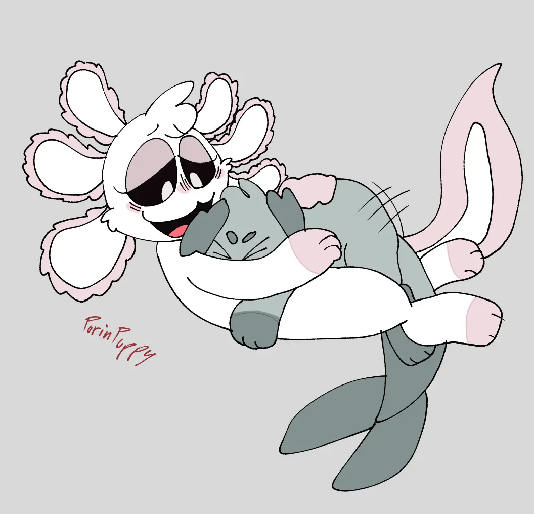 Image sex,anthro,tagme,oc,furry_only,anthro_only,no_humans,anthro_on_anthro,critters_(poppy_playtime),poppy_playtime,poppy_playtime_(chapter_3),smiling_critters,purinpuppy,puppysleep_(purinpuppy),axolotl