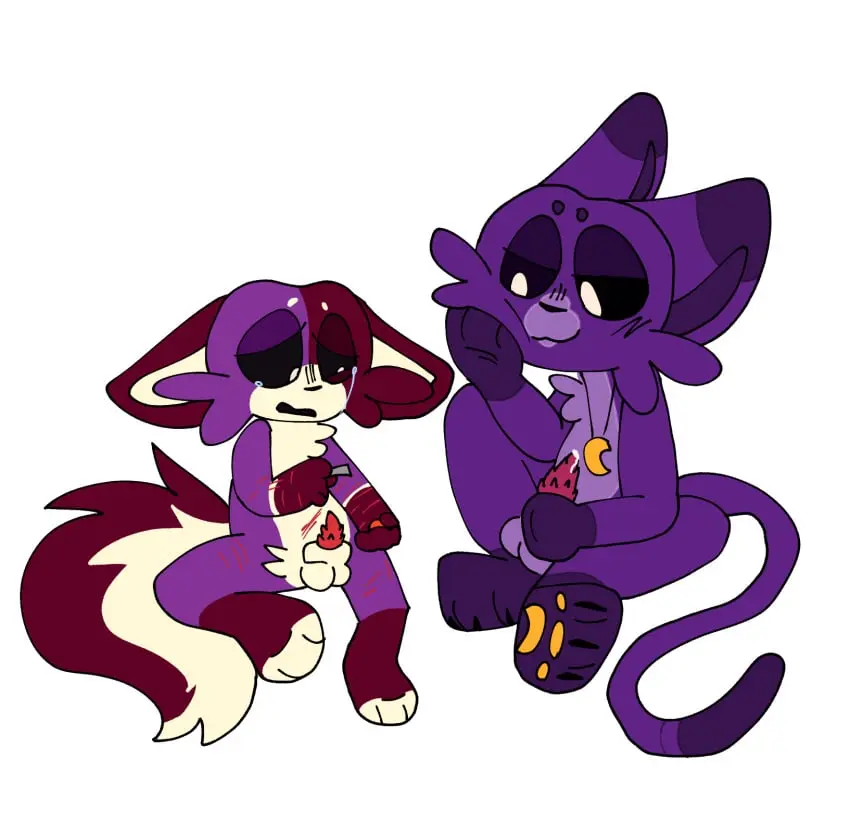 Image furry,sex,anthro,purple_fur,purple_skin,tagme,blood,masturbation,incest,feline,furry_only,anthro_only,no_humans,domestic_cat,anthro_on_anthro,father_and_son,critters_(poppy_playtime),poppy_playtime,poppy_playtime_(chapter_3),smiling_critters,cat,catnap,catnap_(poppy_playtime),purinpuppy,cub,fanchild,razor_blade,self_harm