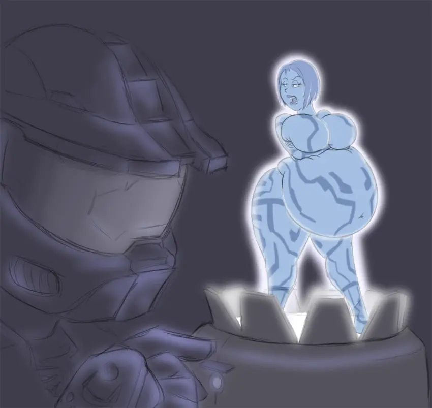 Image big_breasts,breasts,female,big_ass,big_butt,thick_thighs,big_belly,huge_belly,pregnant,huge_breasts,angry,cortana,halo_(series),no_nipples,arms_crossed,arms_crossed_under_breasts,big_stomach,big_tummy,hologram,huge_stomach,mad,master_chief,nippleless,nsfwlk,plasma-snake,upset