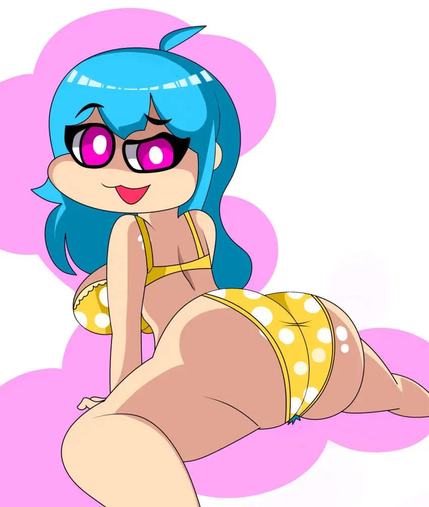 Image breasts,female,blue_hair,bikini,ass,bubble_ass,bubble_butt,solo_female,pink_eyes,pose,posing,friday_night_funkin,friday_night_funkin_mod,fangirl,indigopencil,original_sky_(friday_night_funkin),sky_(friday_night_funkin),skyverse