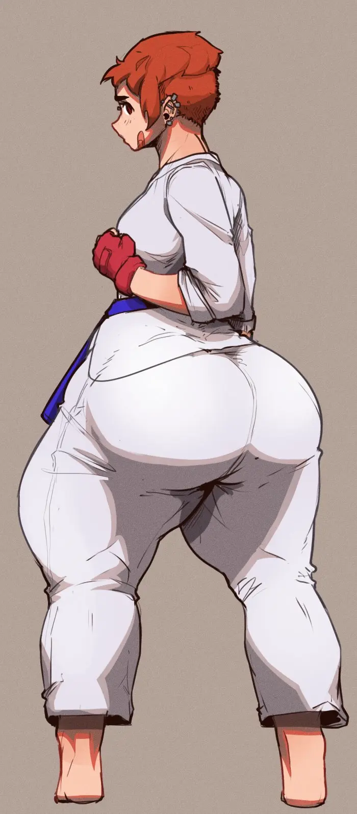 Image 1girls,female,ass,big_ass,back_view,cantankeravian,karate_gi