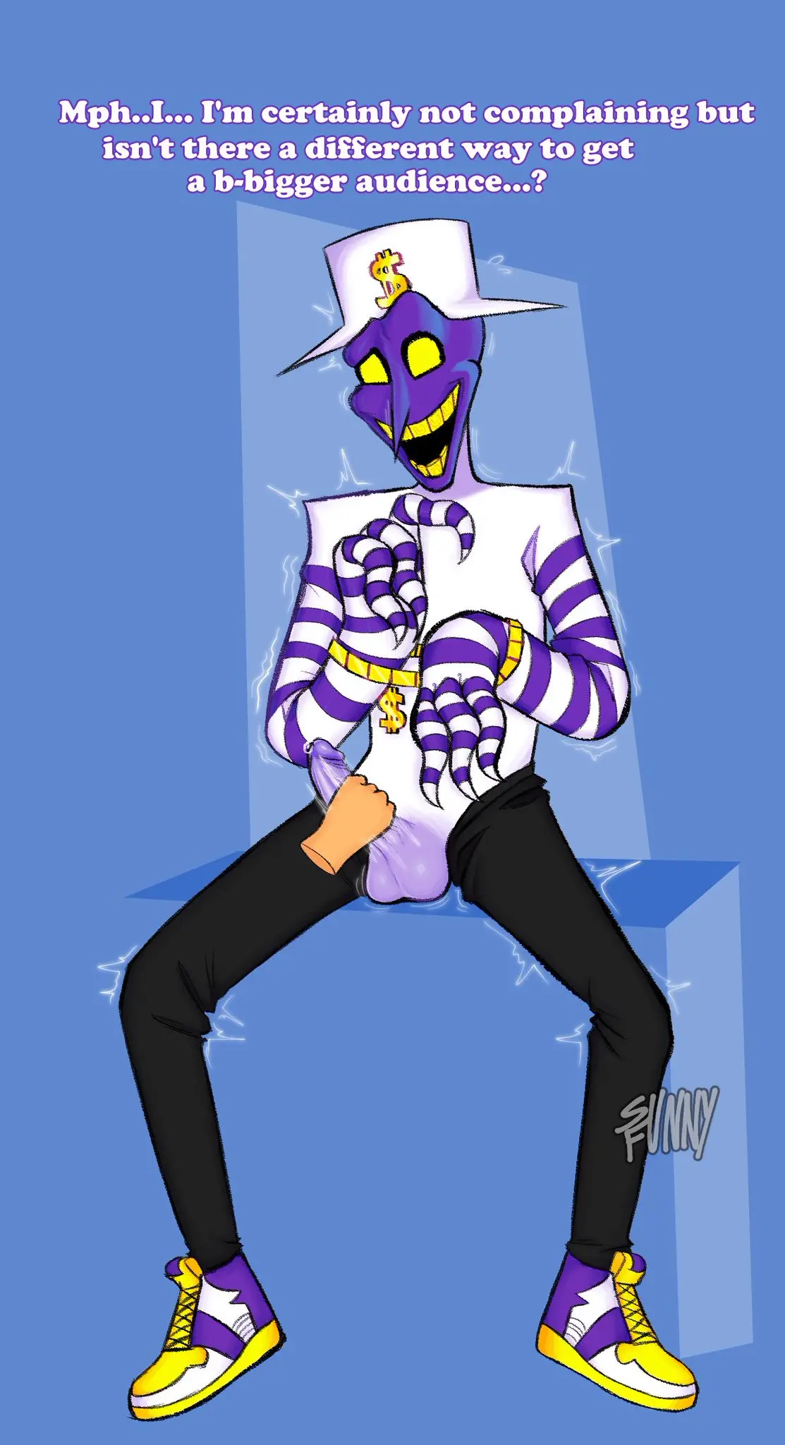 Image male,penis,yaoi,balls,pants_down,sitting,gay,trembling,handjob,public,precum,dialogue,skinny,toony,dreams_of_an_insomniac,gold_chain,hands_bound,pastra,public_use,swankmann,swankmann_(pastra)