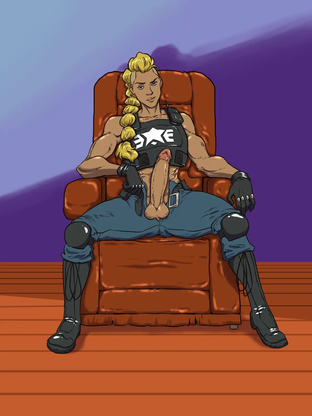Image breasts,clothed,clothing,human,long_hair,mostly_clothed,solo,penis,big_penis,1futa,erection,futanari,intersex,dark_skin,balls,blonde_hair,spread_legs,sitting,testicles,futa_only,erect_penis,sega,dark-skinned_futa,estel_aguirre,streets_of_rage,streets_of_rage_4,pervyviper