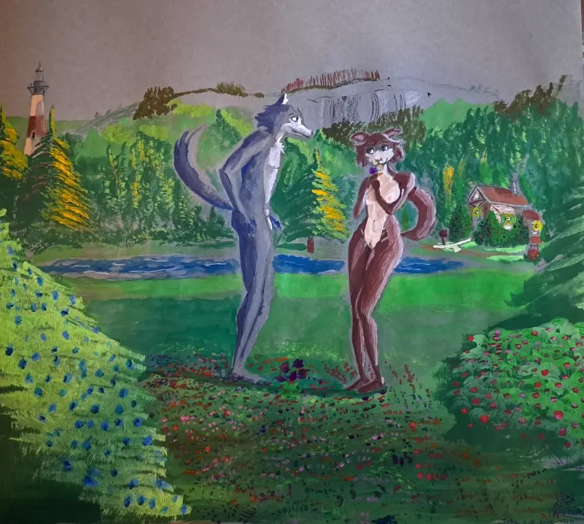 Image breasts,female,hi_res,nipples,smile,male,penis,pussy,tail,bedroom_eyes,seductive,duo,muscular,muscular_male,wide_hips,areola,male/female,size_difference,anthro,absurd_res,pond,romantic,romantic_couple,public,flaccid,beastars,canid,canine,canis,genitals,legoshi_(beastars),mammal,wolf,flower,foreskin,uncircumcised,narrowed_eyes,tree,mountain,forest,forest_background,nature,nature_background,plant,tuft,raised_tail,pubes,rock,imminent_sex,traditional_media_(artwork),chest_tuft,countershade_torso,countershading,mouth_closed,head_tuft,crotch_tuft,public_nudity,neck_tuft,shrub,aesthetic,cottage,cottagecore,countershade_face,countershade_genitalia,countershade_penis,countershade_pussy,gotadraw,juno_(beastars),lighthouse,mixed_media,public_exposure,rose_(flower),well