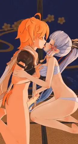 Image 1girls,female,long_hair,1boy,male,straight,sex,kneeling,pleasure_face,genshin_impact,3d,aether_(genshin_impact),animated,koikatsu,kissing,wholesome,kamisato_ayaka,unknown_artist
