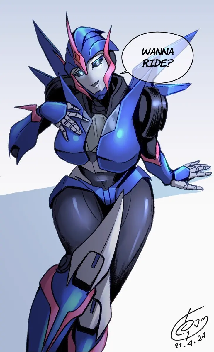 Image 1girls,big_breasts,breasts,female,female_only,solo,thick_thighs,curvy,curvy_female,curvy_figure,dialogue,2024,hasbro,offering_sex,robot,robot_girl,hand_on_breast,autobot,female_autobots,transformers,cybertronian,10nget,arcee,arcee_(prime),innuendo,offering_to_viewer,transformers_prime