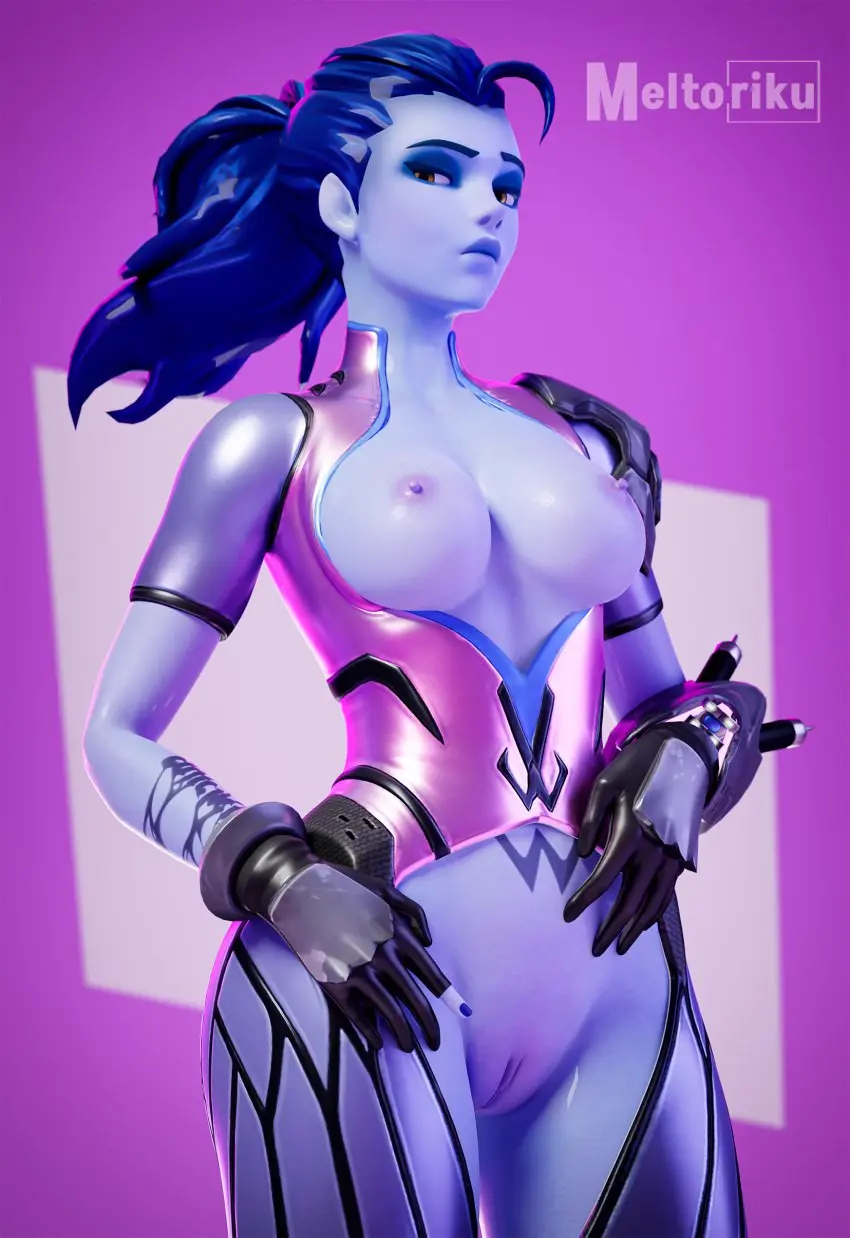Image 1girls,breasts,clothing,female,female_only,hi_res,human,light_skin,long_hair,looking_at_viewer,nipples,no_bra,simple_background,solo,gloves,nude,pussy,yellow_eyes,female_focus,wide_hips,areolae,watermark,looking_away,shiny,solo_female,solo_focus,tattoo,tagme,pose,posing,purple_hair,3d,blender,cute,latex,latex_clothing,tight_clothing,3d_(artwork),high_resolution,bodysuit,purple_body,video_games,overwatch,overwatch_2,blizzard_entertainment,breastless_clothes,latex_gloves,widowmaker,blender_cycles,latex_suit,amelie_lacroix,shiny_clothes,meltoriku,useless_clothing
