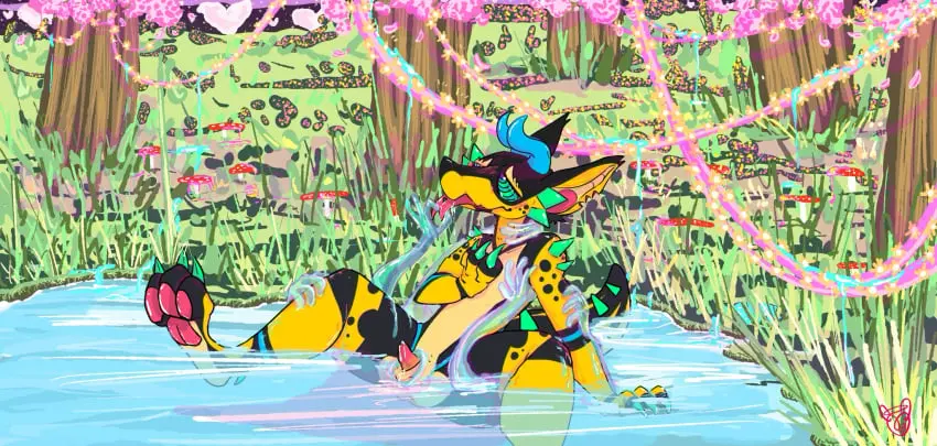 Image hi_res,solo,male,penis,male_only,anthro,genitals,tree,forest,forest_background,nature,nature_background,plant,hypnosis,gameplay_mechanics,kobold,pawpads,mind_control,slit_play,prehensile_penis,game_over,lovesentientdog,munch_(kobold),slit_penis,tentacle_hands