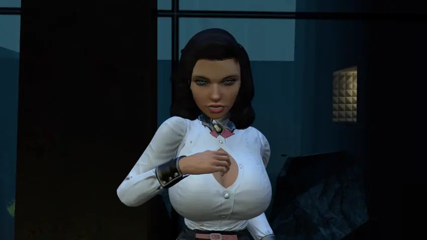 Image big_breasts,breasts,female,open_clothes,smile,black_hair,seductive,dress,3d,red_lipstick,garry's_mod,bioshock,bioshock_infinite,burial_at_sea,elizabeth_comstock,inden-ial,underwater_scenery