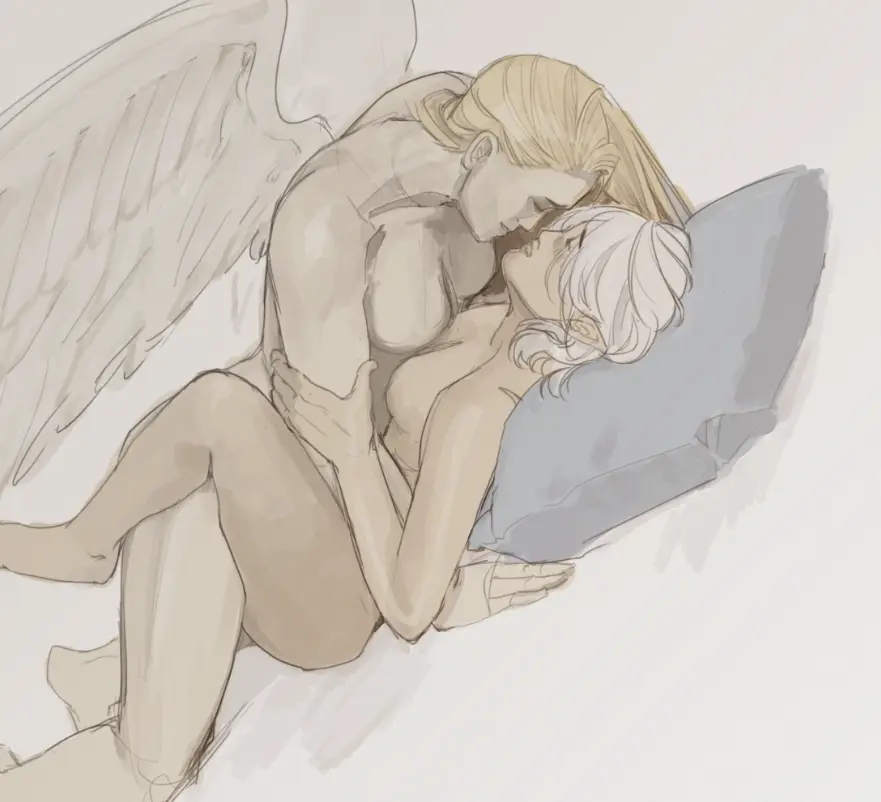 Image female,grey_hair,long_hair,simple_background,2girls,multiple_girls,short_hair,sex,angel_wings,wings,tagme,blonde_hair,angel,elf,closed_eyes,yuri,colored_skin,baldur's_gate_3,dungeons_and_dragons,forgotten_realms,grey_skin,baldur's_gate,hug,half-elf,aasimar,angel_girl,auburn_flwers,dame_aylin,isobel_(baldur's_gate)