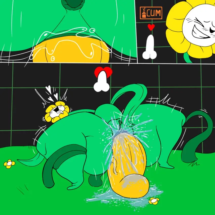 Image female,looking_at_viewer,tongue_out,thick_thighs,drooling,fat_ass,squirting,hand_on_hip,wet_pussy,orgasm,blush_lines,undertale,dripping_pussy,floating_penis,flowey_the_flower,frisk_(undertale),gasping,human_on_plantie,japansadface,leaf_hands,vines