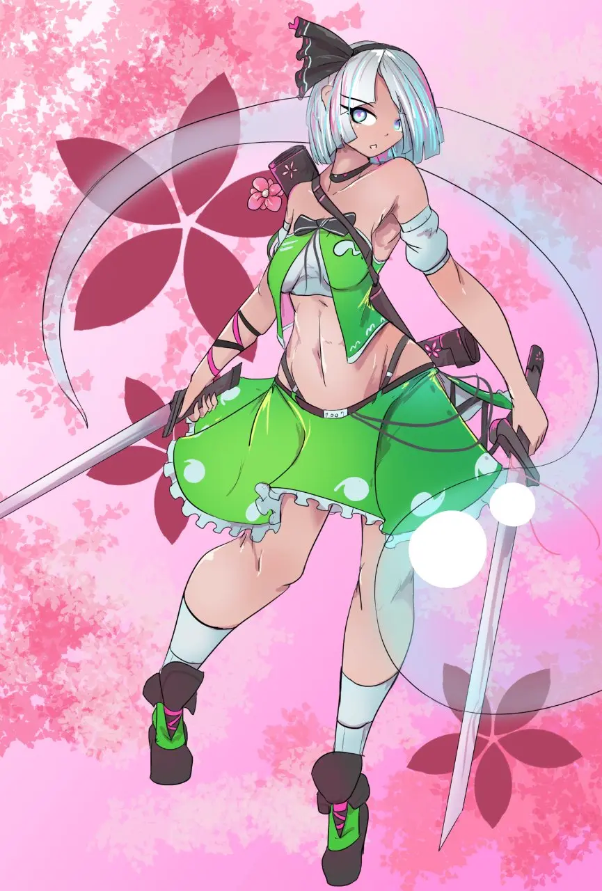 Image touhou,belly_button,midriff,tagme,ghost,sword,greenm,konpaku_youmu,myon,youmu_konpaku