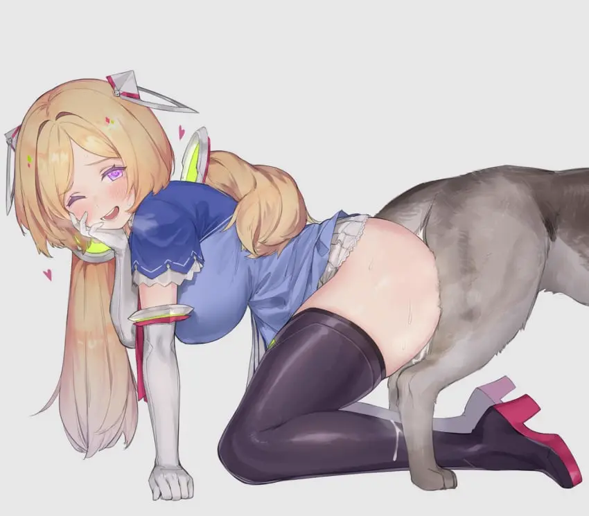 Image female,open_mouth,simple_background,smile,cum,elbow_gloves,gloves,virtual_youtuber,cum_in_pussy,cum_inside,blonde_hair,happy_sex,purple_eyes,hololive,hololive_japan,canine,all_fours,female_penetrated,boots,zoophilia,tagme_(artist),high_heel_boots,female_on_feral,knotting_position,ass_to_ass,black_boots,thigh_boots,hand_on_face,aki_rosenthal,hololive_gen_1