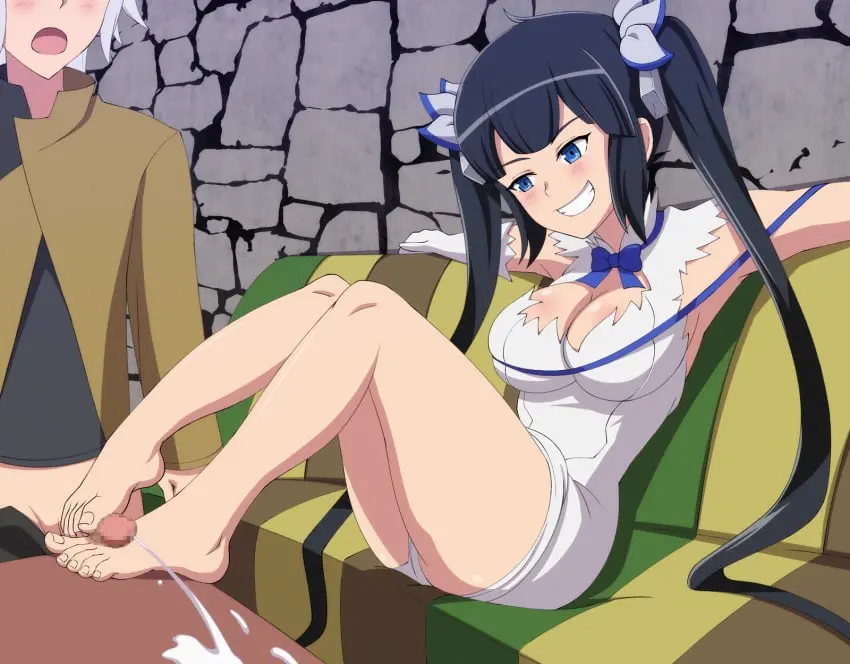 Image 1girls,big_breasts,blush,breasts,female,hi_res,highres,long_hair,1boy,black_hair,blue_eyes,cum,gloves,male,penis,female_focus,white_skin,erection,feet,cleavage,grin,grinning,white_clothing,legs,foot_fetish,sitting,cleavage_cutout,cock,artist_request,censored,dungeon_ni_deai_wo_motomeru_no_wa_machigatteiru_darou_ka,hestia_(danmachi),twintails,feet_focus,erect_penis,high_resolution,cumming,legs_together,cumshot,toes,foot_focus,bare_legs,long_gloves,cum_on_table,twintails_(hairstyle),bell_cranel,blue_eyes_female,detatched_sleeves,knees,cumming_from_footjob
