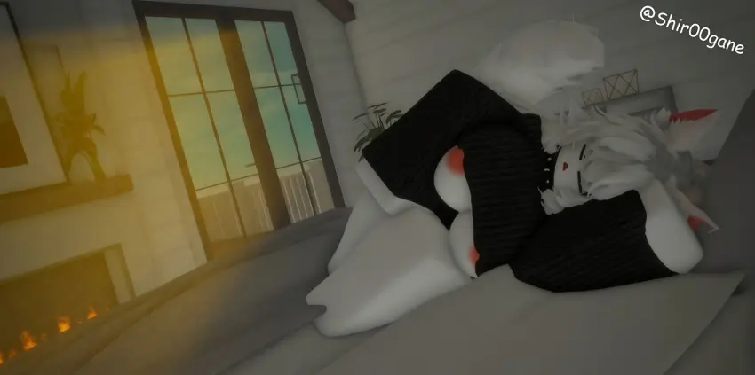 Image 1girls,big_breasts,breasts,female,long_hair,white_hair,white_skin,areola,3d,self_upload,bedroom,shirt_lift,fox_ears,fox_girl,fox_tail,sleeping,roblox,robloxian,white_tail,messy_hair,twitter_username,laying_on_bed,shir0gane