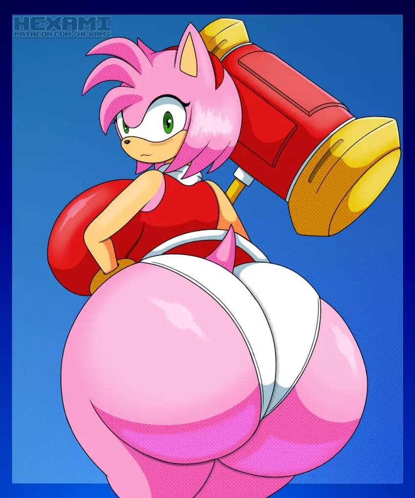 Image 1girls,female,solo,furry,panties,ass,big_ass,big_butt,bubble_ass,bubble_butt,huge_ass,huge_butt,anthro,white_panties,amy_rose,sega,sonic_(series),sonic_the_hedgehog_(series),hedgehog,upskirt,hexami